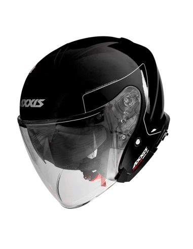 AXXIS OF504SV Mirage SV solid A1  gloss black Safety Certified Jet helmet