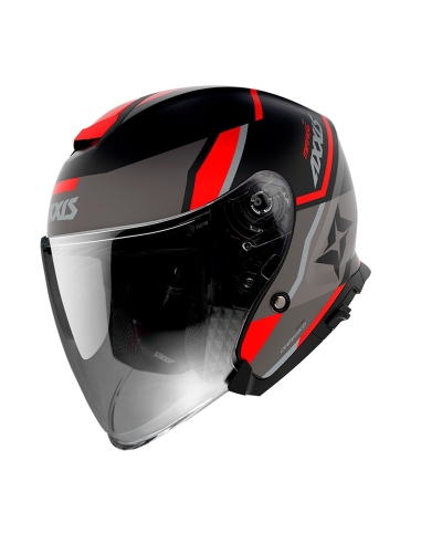 Capacete AXXIS OF504SV Mirage SV Damasko B5 Matt vermelho para moto de rua