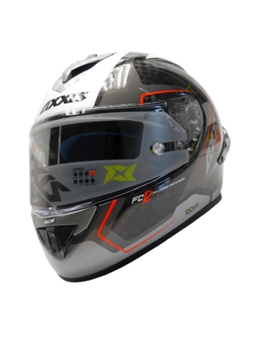 Axxis FF104C Cobra Rage A2 Casco integral de carreras para moto gris perla brillante