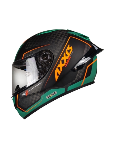 Axxis FF104C Cobra Rage A16 Casque de moto de tourisme sportif vert mat