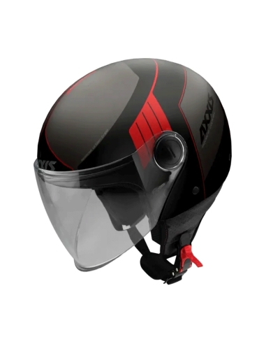 Casco da moto Axxis Square Convex B5 rosso lucido Casco da moto da strada urbana