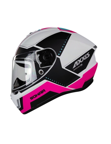 Axxis Casco Integral de Moto FF112C Draken S Sonar A8 Rosa Fluor Mate