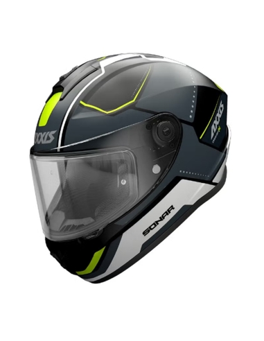 Capacete de motociclismo de turismo Axxis FF112C Draken Sonar A 13 amarelo fluo mate