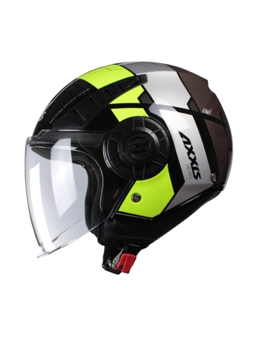 Axxis OF513 Metro B3 Cool casque léger jaune fluo demi jet