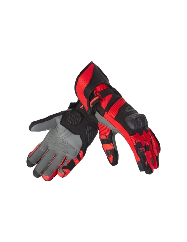 REBEL HORN - GUANTES PIEL FIGHTER BLACK/FLUO RED