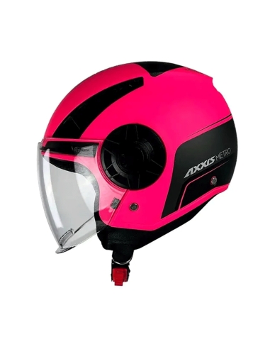 Axxis OF513 Metro boulevard C8 casco de moto Scooter rosa mate