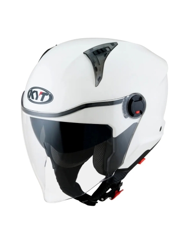 Casco moto jet da strada KYT D City Plan bianco jet aperto