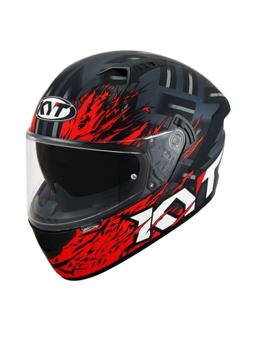 KYT NF-R Flaming casco de moto ligero integral gris rojo mate