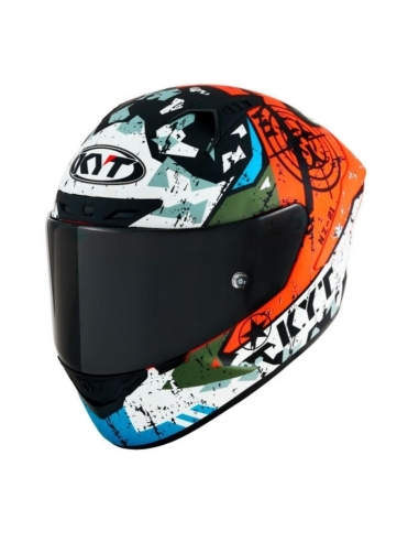 Capacete de motocicleta de corrida urbana KYT NZ Race Blazing vermelho fosco