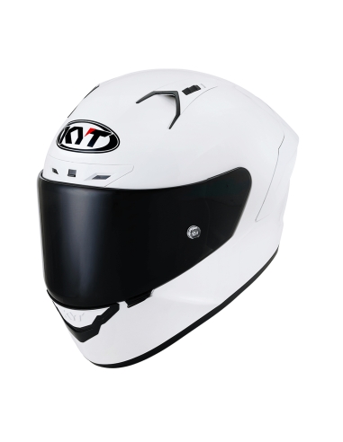 Casco da corsa leggero per moto integrale KYT NZ Race Plain bianco