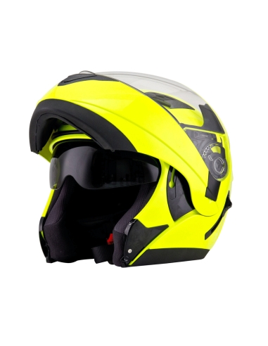 KYT convair plain plain yellow flou street touring  motorbike  helmet