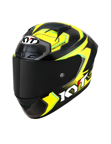 Casco moto KYT NZ Race Carbon Competition Giallo con calotta in fibra di carbonio