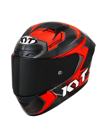 Casco moto KYT NZ Race Carbon Competition rosso dal design aerodinamico