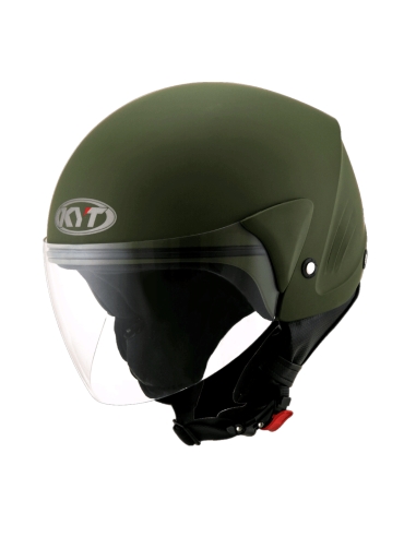 Casco da moto da turismo urbano KYT Congar Plain Army verde opaco