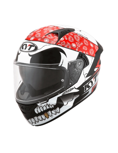 Casque de moto de course de sport blanc Pirate KYT NF R