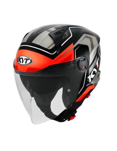 KYT D City lucent overtech black orange street riding motorbike helmet