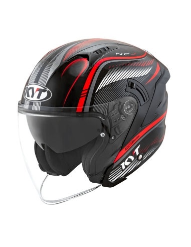 KYT NFJ Radar Red Open Face street riding Motorcycle Helmet