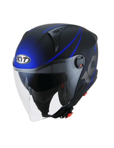 KYT D City Lucent coloré bleu mat sur casque de moto de route