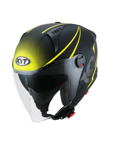 KYT D City leuchtender bunter gelber Jet-Motorradhelm