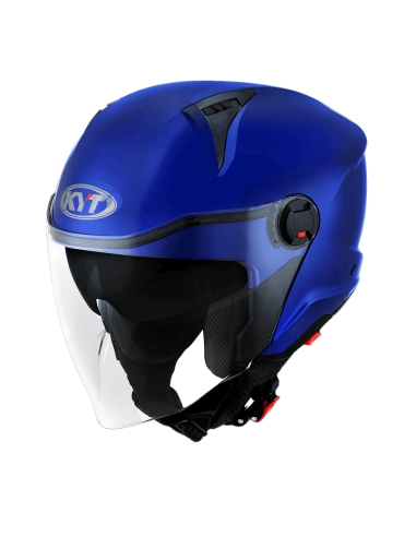 KYT D City casque de moto de route en métal bleu uni lucent