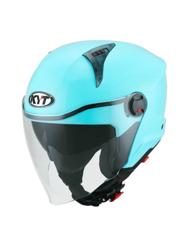 Casco de moto KYT D City lucent liso azul claro para montar en la calle