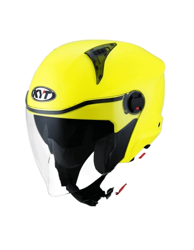 Casco moto da strada KYT D City tinta unita giallo fluo