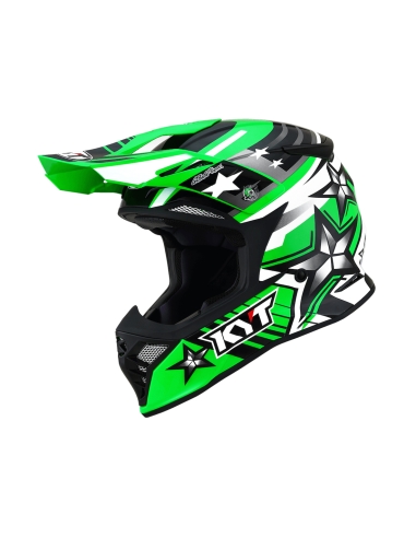 Casco para moto de cross KYT Skyhawk Ardor Green Fluo Adventure MX Enduro