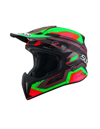 Suomy X Wing Subatomic Matt Black Green On Capacete para motocicleta off road