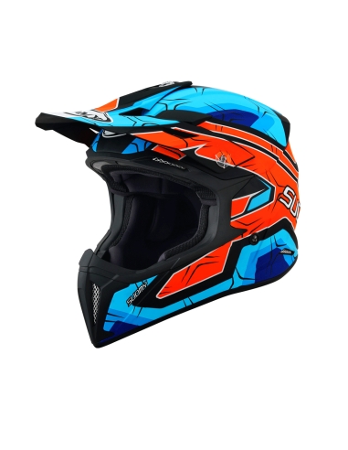 Soumy X Wing Subatomic Casque Moto Adventure Bleu Orange Mat