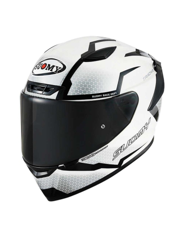 Suomy Track-1 Reaction casque de course moto intégral blanc noir