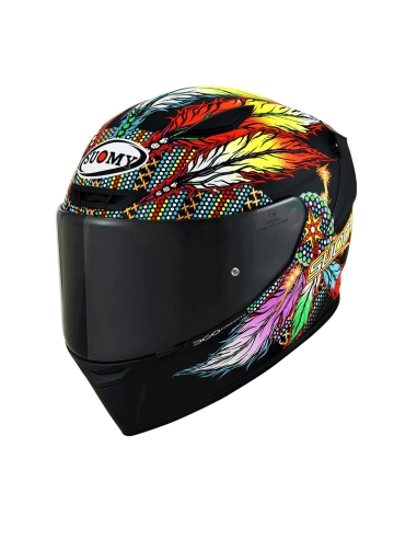 Capacete de corrida de moto Suomy Track-1 chefe multi preto fosco