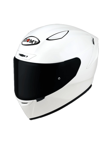 Casco de moto de carreras Suomy Track-1 blanco mate