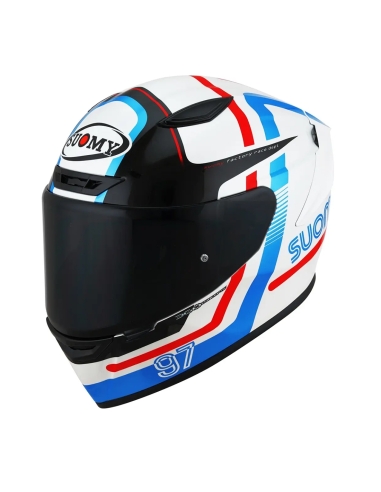 Suomy Track-1 Ninety Seven white red Full Face High Speed Motorcycle Helmet