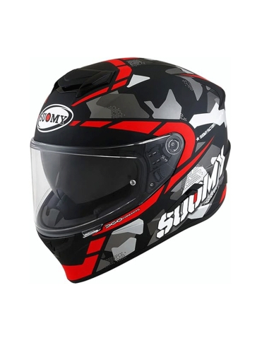 Suomy Stellar Race Squad Matt Red Road Crash Motorcycle Helmet