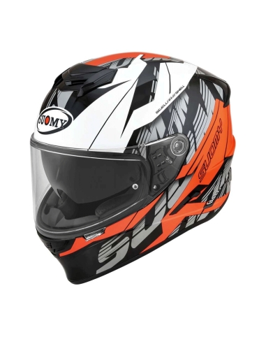 Casco de carreras de moto Suomy Stellar corner naranja ventilado