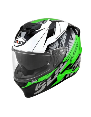 Casque de course moto Suomy Stellar corner vert ventilé