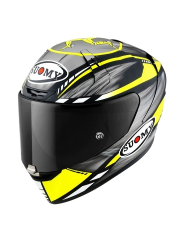 Suomy SR-GP On Board Casco de carreras ligero para moto gris amarillo fluo mate