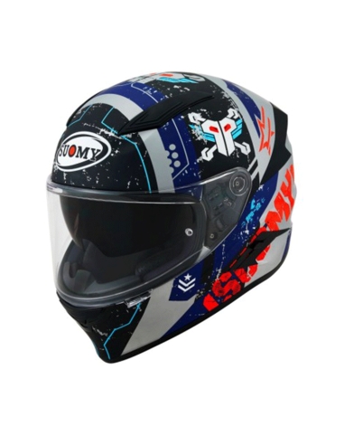 Suomy Speedstar Tactic Casco de carreras de moto Advance rojo plateado mate