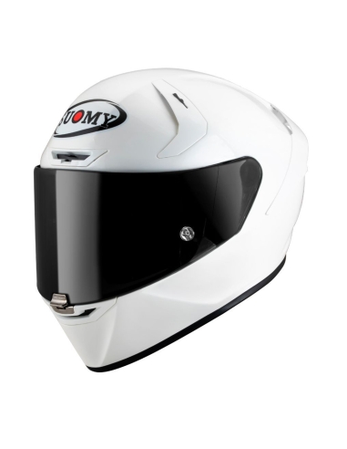 Suomy SR-GP Plain Pearl White Full Face Road Track Motorcycle Helmet