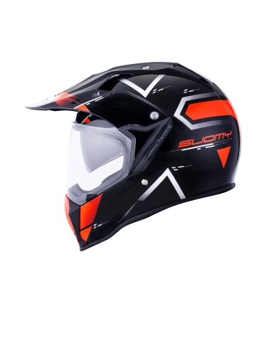 Capacete de motocicleta Suomy MX tourer road laranja de dupla perposição