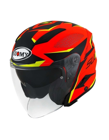 Suomy Speedjet Luminism Matt Red casque de moto rétro ouvert