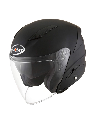 Suomy Speedjet Plain Matt Black Jet Casque de scooter d'équitation urbaine