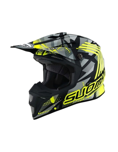 Casco de moto todoterreno Suomy MX Speed pro sargento gris mate/amarillo fluo