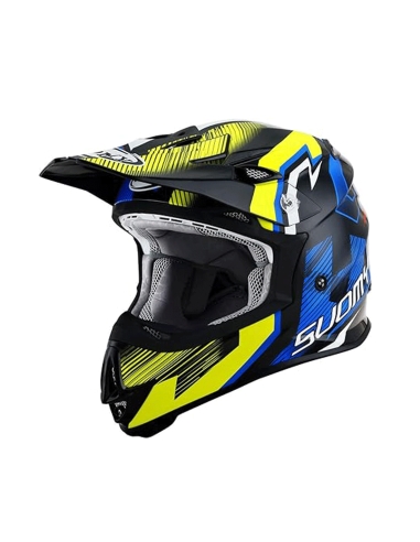 Casco da moto da corsa fuoristrada Suomy Mr Jump Unleashed blu rosso