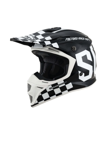 Suomy MX Speed pro master preto branco em capacete de moto off road