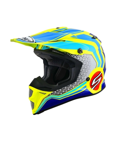 Suomy MX Speed pro forward blu giallo su casco moto copricapo fuoristrada