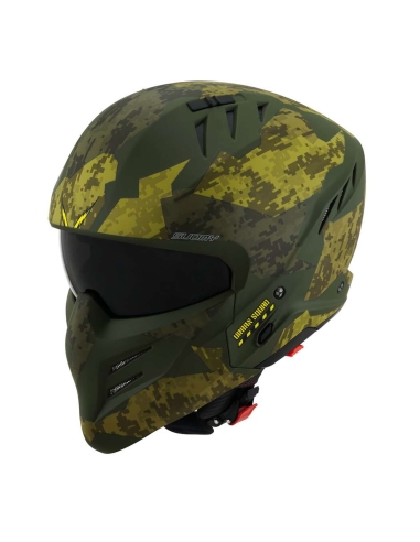 CASCO JET ARIA - VERDE MILITARE VISIERINO INTEGRATO Taglia M