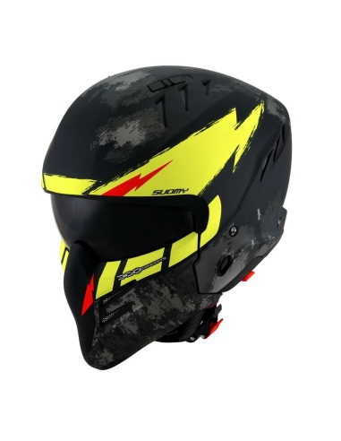 Suomy Armor HI Volt Matt Black/yellow Classic design jet helmet