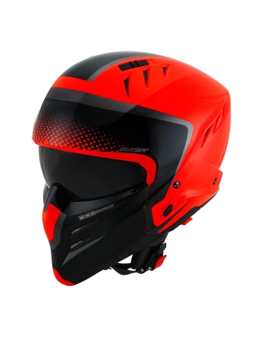 Suomy Armor Crew Orange Noir E06 Casque jet léger à visage ouvert