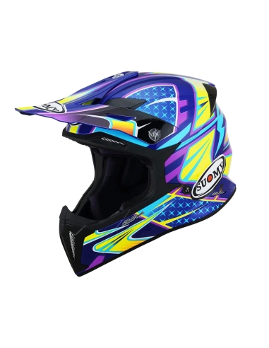 Suomy X Wing Dual bleu clair/rose casque de moto d'équitation sportive